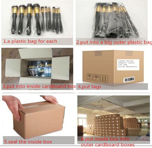 Plastic Handle 15Pcs Facial Makeup Brushes Vegan Animal Hair For Beginner