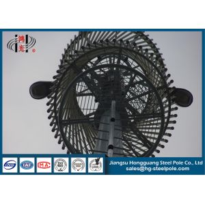 HDG Telescopic Telecommunication Towers , Monopole Cell Tower With Lights