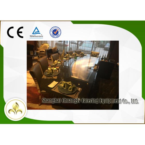 Restaurant Indoor Teppanyaki Grill Gas 10 Seat Capacity For Beef Mutton Chicken