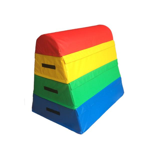 Non Toxic Gym Pommel Horse / Trapezoid Vaulting Box 120-110-90cm Size