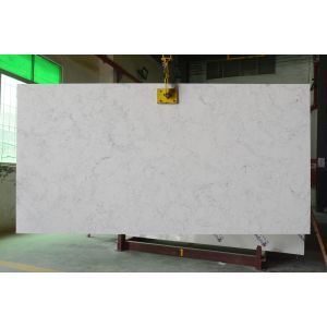 Engineering White Artificial Carrara Quartz Stone Kitchen Countertop Antifouling