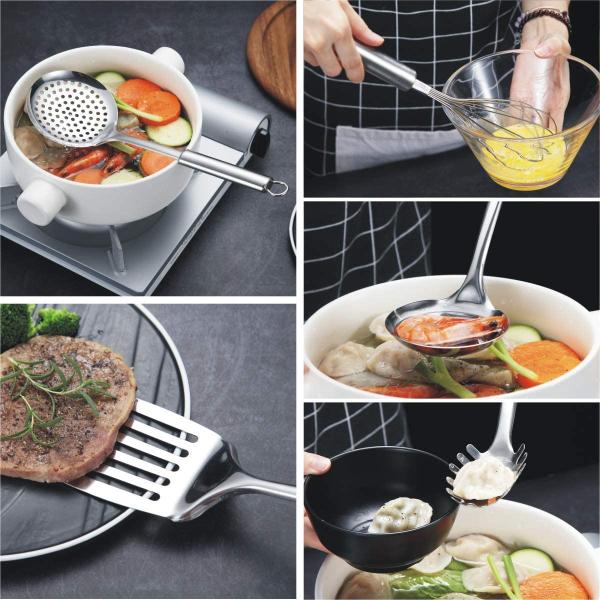 Stainless Steel Kitchen Utensils Set Non-stick Cooking Tools for Any Colorful Kitchen