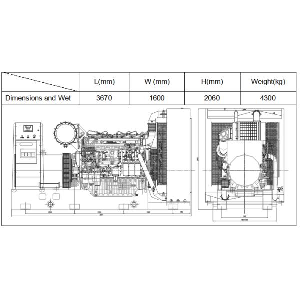 300KW Industrial Natural Gas Generator With 380KVA Backup Power Supply