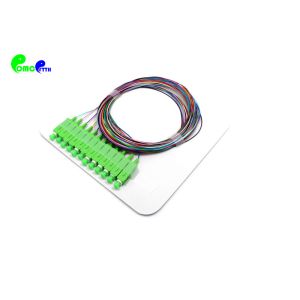 IEC grade B1 Fiber Optic Pigtail Set 12pcs 12 colors SC APC G657A1 9 / 125μm 0