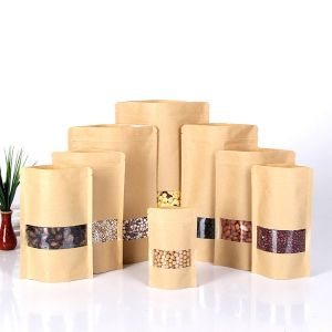 Zipper Kraft CPP Brown Paper Stand Up Pouches