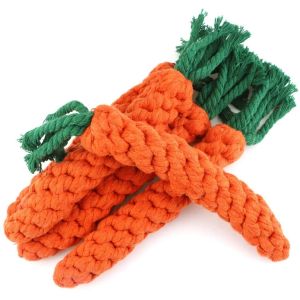 Dog Teething Plush Carrot Toys For Aggressive Chewers