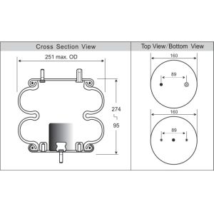 Double Convoluted Trailer Bus Truck Air Spring Ridewell 1003586932C Firestone