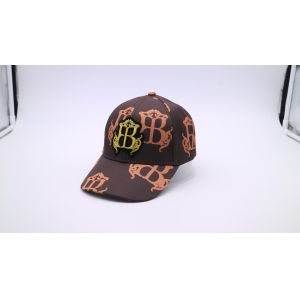 Unconstructed 7 Panels 52cm Printed Baseball Caps With Plastic Closure