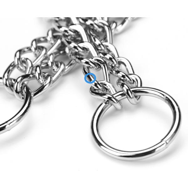 Double Triple Pets Choke Chain Dog Training Metal Choke Chain Collar With Welded Ring