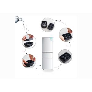 4 Ball Shape Silicone Ice Trays / Silicone Ice Ball Mold 4.5cm Diameter Logo