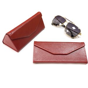 Triangle Custom leather eyeglasses case Folding Eyewear sunglasses case