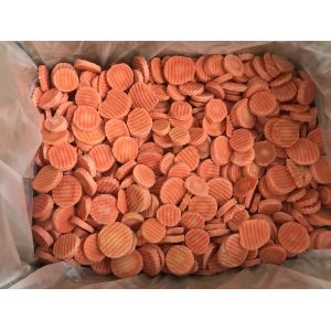 Delicious Taste IQF Frozen Vegetables , Frozen Crinkle Cut Sliced Carrots