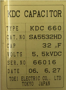 Fukuda FC-1760 Defibrillator Capacitor KDC660 SA5532HD 5.5kvdc