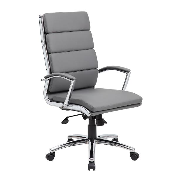 Back Executive Swivel Office Desk Chair with Ribbed Puresoft Upholstery and Lumbar Support