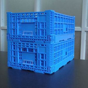 Open Air Grated Walls Plastic Collapsible Crate 32 Liters