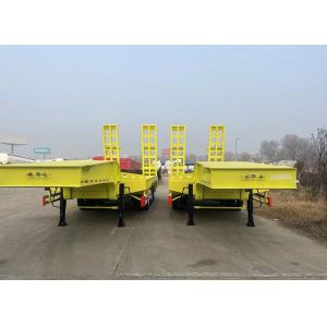 Jost E100 3 Axle 60 Tons 100 Tons Hydraulic Extendable Lowboy Low Bed Truck Semi