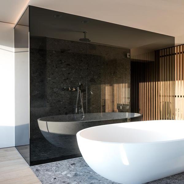 Buy Tinted Colorful Glass Partition Wall with Aluminum Frame Custom Sizes and 10 Years Warranty at wholesale prices