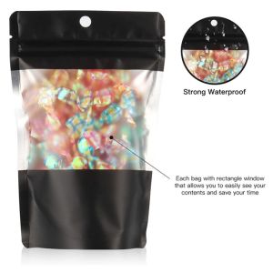 5.5*8.5in Smell Proof Mylar k Packaging Bag With Clear Window