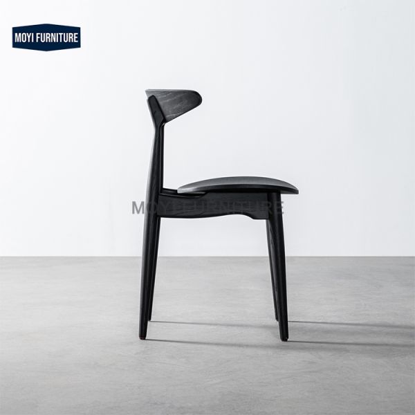 Wabi Sabi Dining Chair Upholstered Leather Solid Wood Natural Wooden Coffee Shop Hotel Seating Chairs Restaurant Chairs