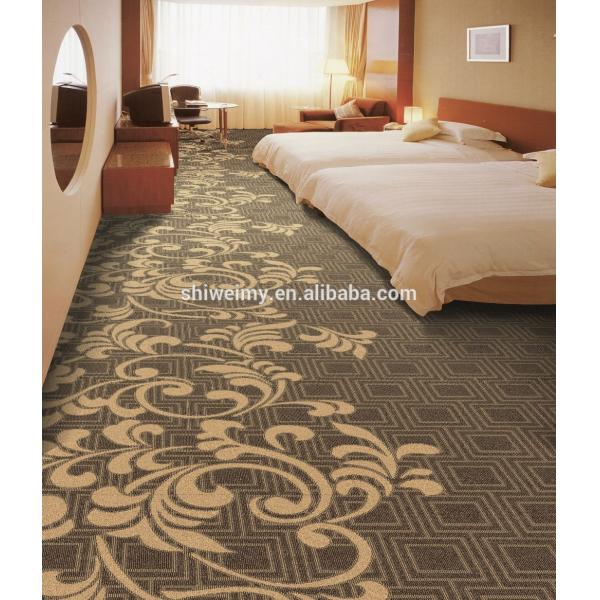 Wool carpets, High cut low pile blend jacquard carpets from bedroom