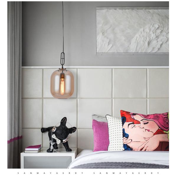 Glass industrial style bar chandelier living room bedroom study wax gourd Chandelier（WH-GP-91)