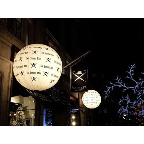 96W RGB LED Inflatable Lighting Decoration With 63 Ft Diameter White Poly Silk