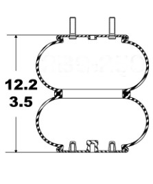 Double Convoluted Type Rubber Bellows Suspension Spring 2B9-250 Goodyear Airbag