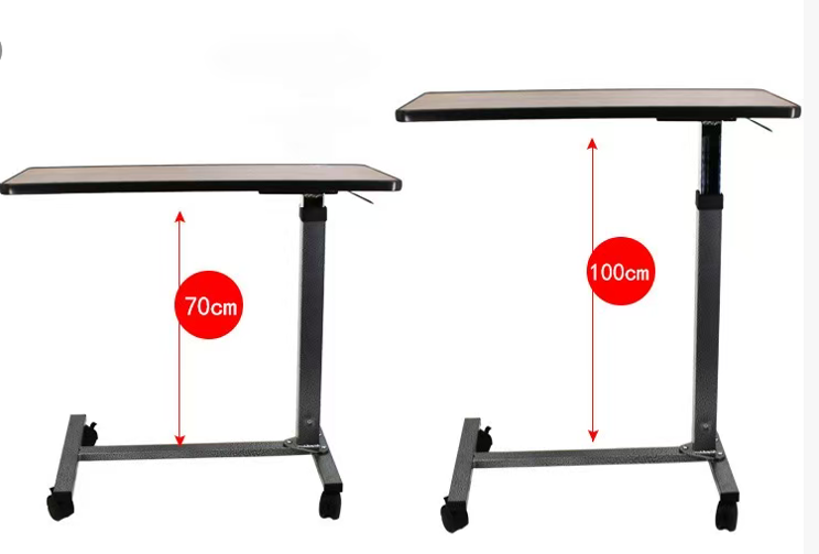 Portable Over Bed Table with Locking Wheels and Adjustable Height Perfect for Hospital and Home Care
