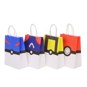 China Custom Logo Cartoon Kraft Paper Hand Packing Candy Food Party Paper Bag for Canned Food on sale