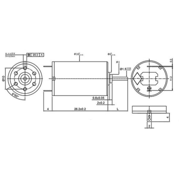 7570rpm 3.7V Coreless Brushed Motor 1625 Carbon Brush Motor