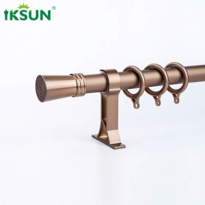 Metallic Adjustable Single Curtain Rod , Gold Curtain Pole 1.2mm Thickness