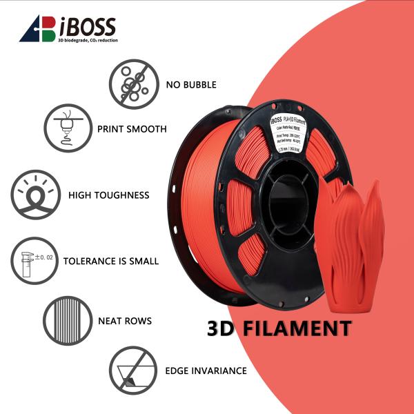 iBOSS 3D Printer PLA+ Filament Matte Red 3d Printing Filament 1.75mm 3d Printing Filament