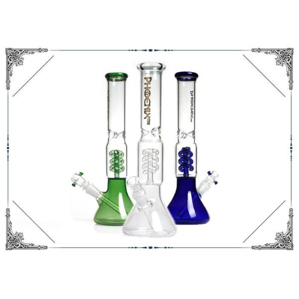 Buy 14 Inch Helix Perc Glass Water Pipe Ice Catcher Beaker Glass Bong at wholesale prices