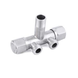OEM SUS304 Dual Outlet Angle Stop 1/2"X3/8" Explosion Proof