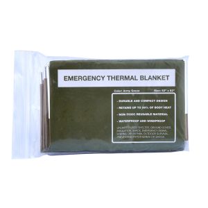 Ultra Lightweight Compact Olive Emergency Blanket For Emergency First Aid