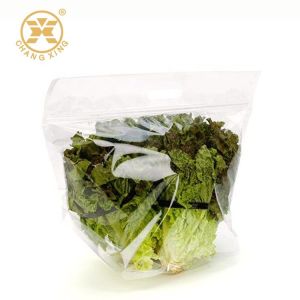 50 Microns Transparent Vegetable Packing Bags Biodegradable Lettuce Packaging