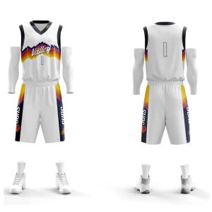 Quality Heat Transfer Printing Whole Body Custom Style Basketball Clothes Set for sale
