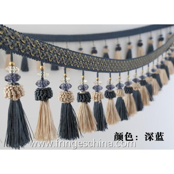 Handmade fashionable chain beads lace tassels fringes for curtain/sofa/pillow/stage decoration