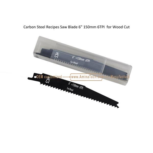 Carbon Steel Recipes Saw Blade 6" 150mm 6TPI for Wood Cut ,Reciprocating,Power Tools