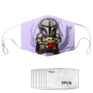 Baby Yoda Printed Reusable Face Mask With Filters