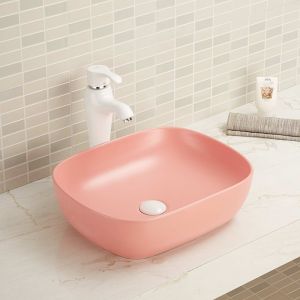 500mm 600mm Rectangular Countertop Basin With Overflow