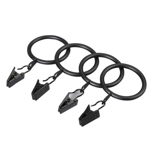Buy Curtains Hanging Iron Metal 35mm Curtain Rod Rings With Clips at wholesale prices