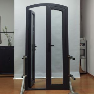 Powder Coated Aluminum Casement Doors with Double Glazed Glass