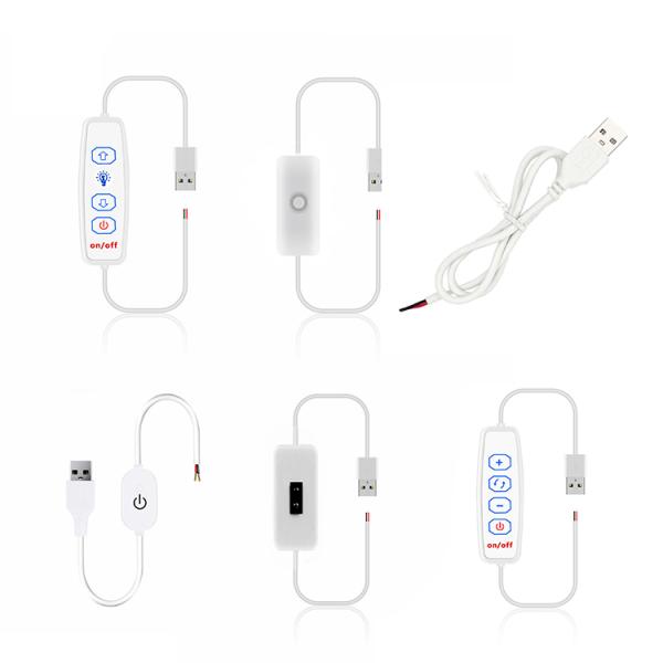 USB Switch on off Cable Dimmer for LED Strip