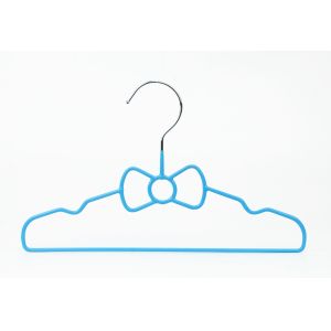 China Bow Shaped Blue 11.7x7.0x0.10 Chrome Wire Hangers on sale