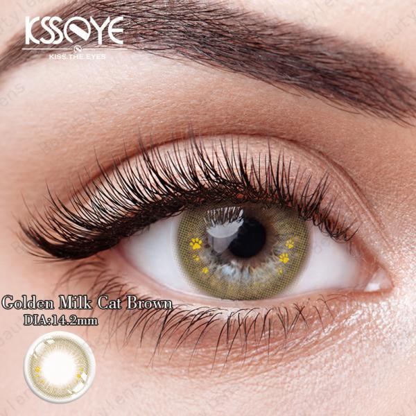 Natural Color Contact Lenses Gold Coffee / Grey / Brown / Pink For Fair Skin Color