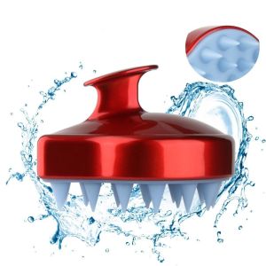 Nano Silver Soft Rubber Scalp Massaging Shampoo Brush Deep Cleansing