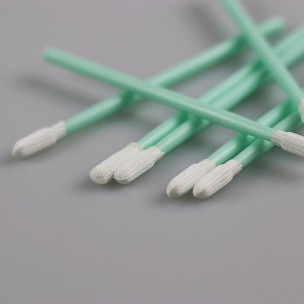 China Manufacture Industrial Green Handle Disposable Polyester Swabs For