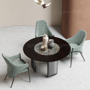 Dia 135x75cm Luxury Marble Dining Table High Temperature Resistance Furniture