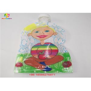 Reusable Liquid Spout Bags , Stand Up Pouches With Cap Doypack Foil Juice Spout